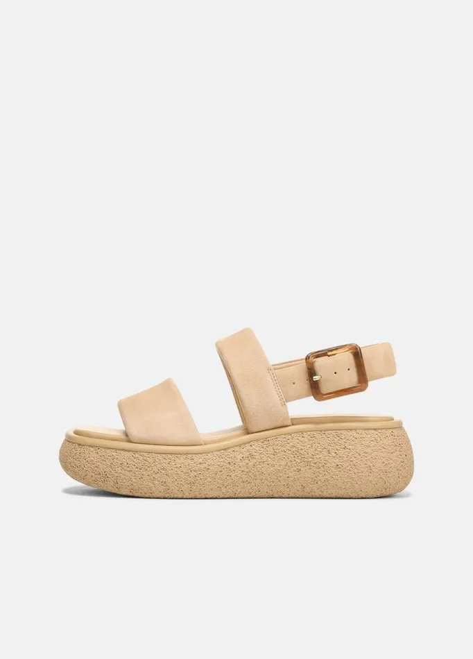 Women Sandals Vince Laguna Suede Leather Platform Sandal Blonde