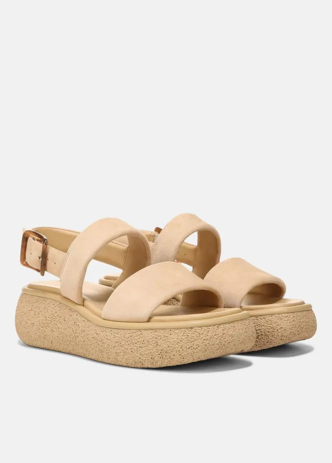 Women Sandals Vince Laguna Suede Leather Platform Sandal Blonde