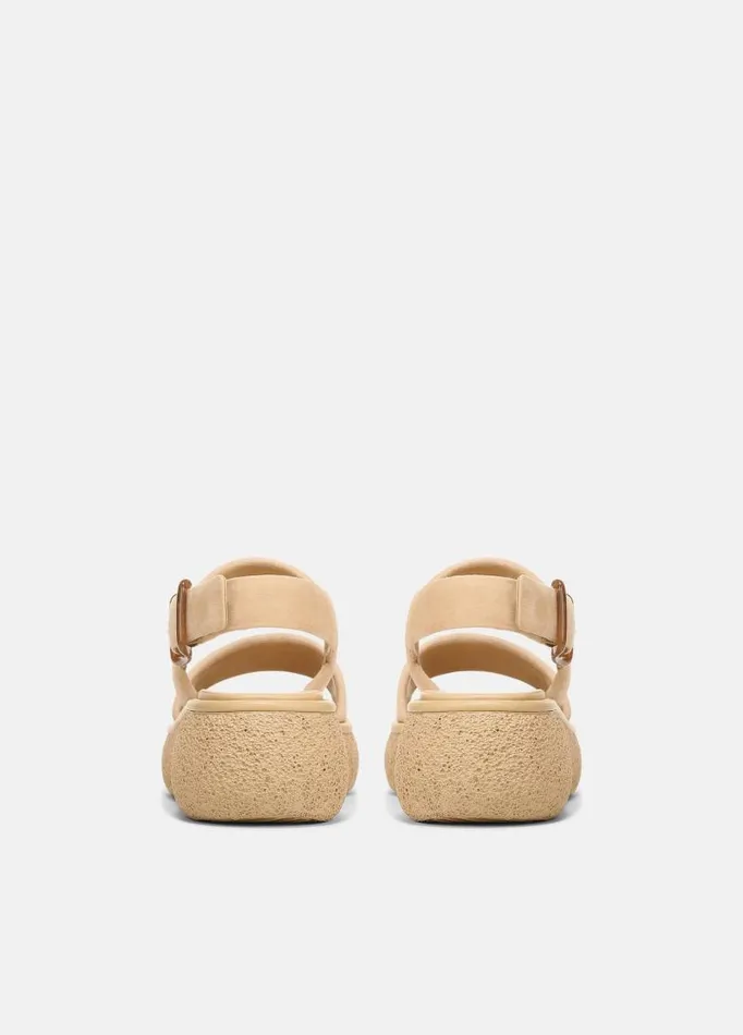 Women Sandals Vince Laguna Suede Leather Platform Sandal Blonde