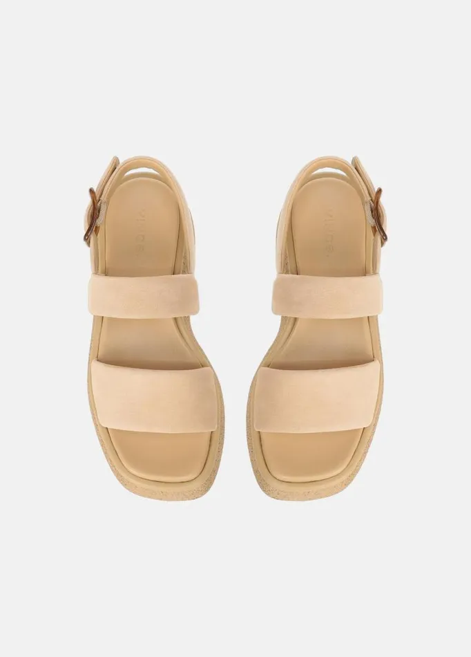 Women Sandals Vince Laguna Suede Leather Platform Sandal Blonde