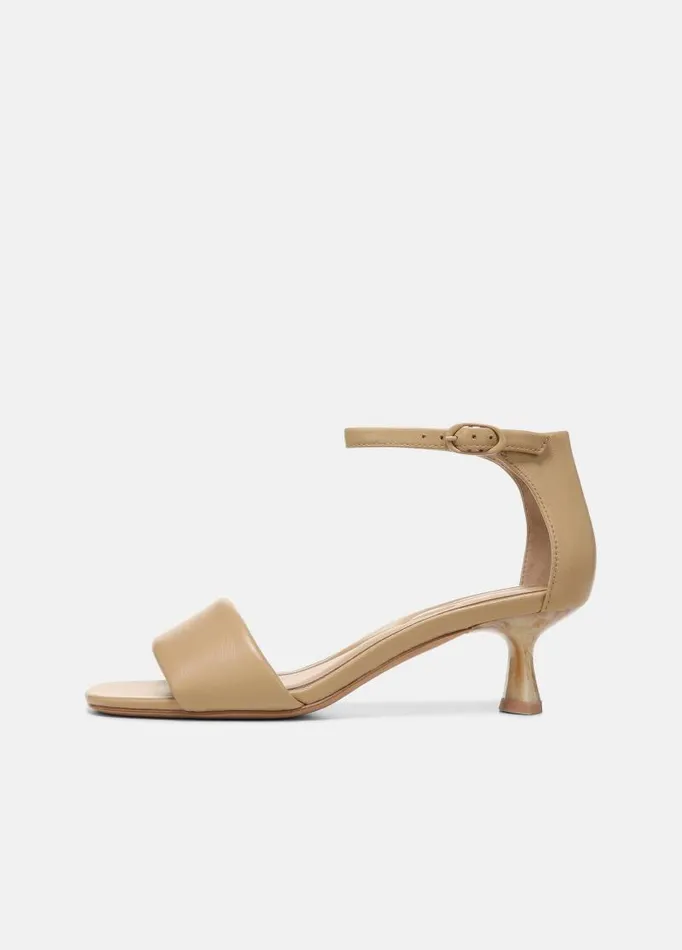 Women Sandals Vince Pepa Leather Heeled Sandal Blonde