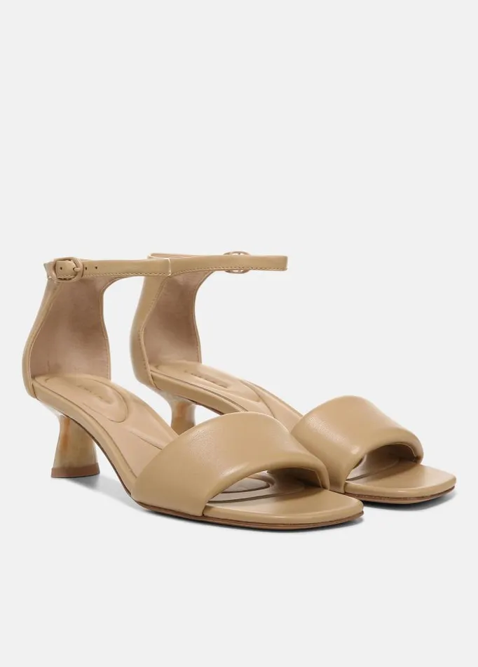 Women Sandals Vince Pepa Leather Heeled Sandal Blonde