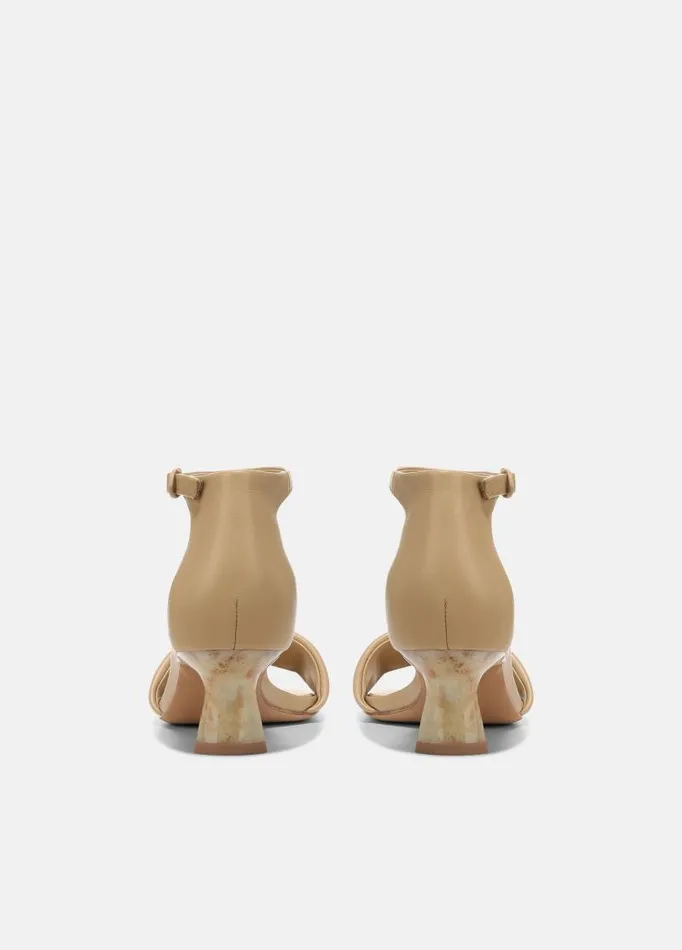 Women Sandals Vince Pepa Leather Heeled Sandal Blonde