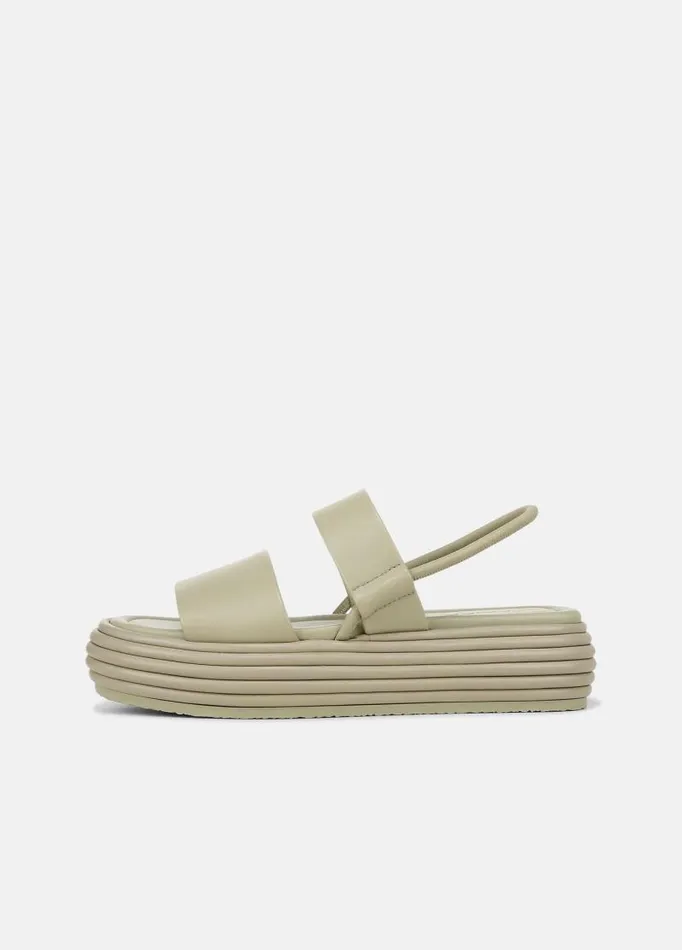 Women Sandals Vince Priya Leather Platform Sandal Elm Leaf