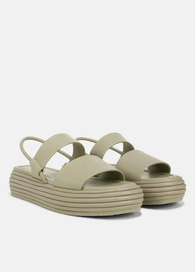 Women Sandals Vince Priya Leather Platform Sandal Elm Leaf