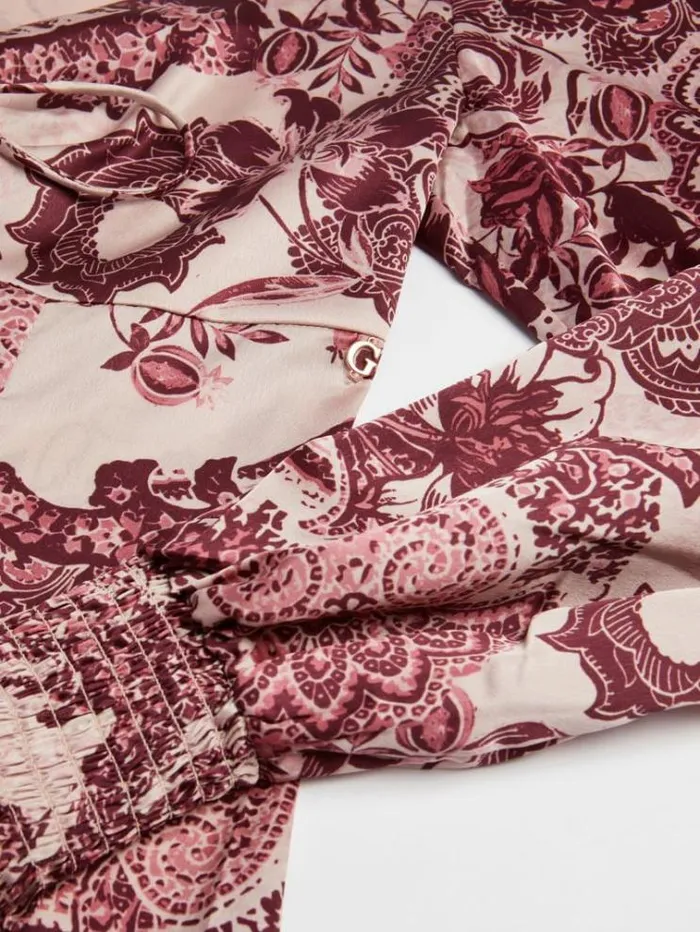 Women Satin Blouse Multi Pink Guess Tops And Shirts
