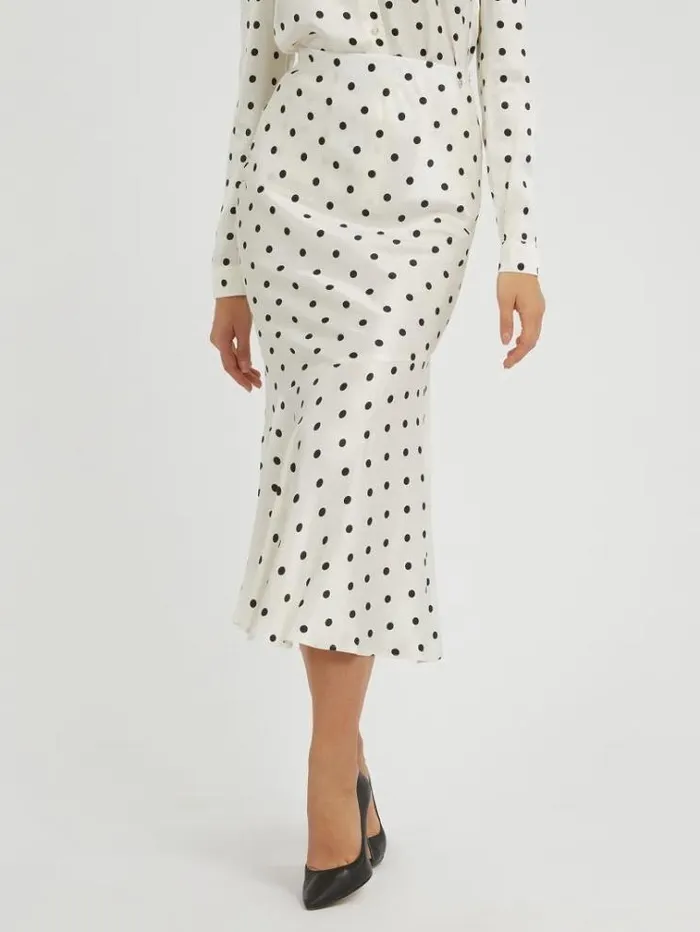 Women Satin Flare Skirt White Guess Skirts And Shorts
