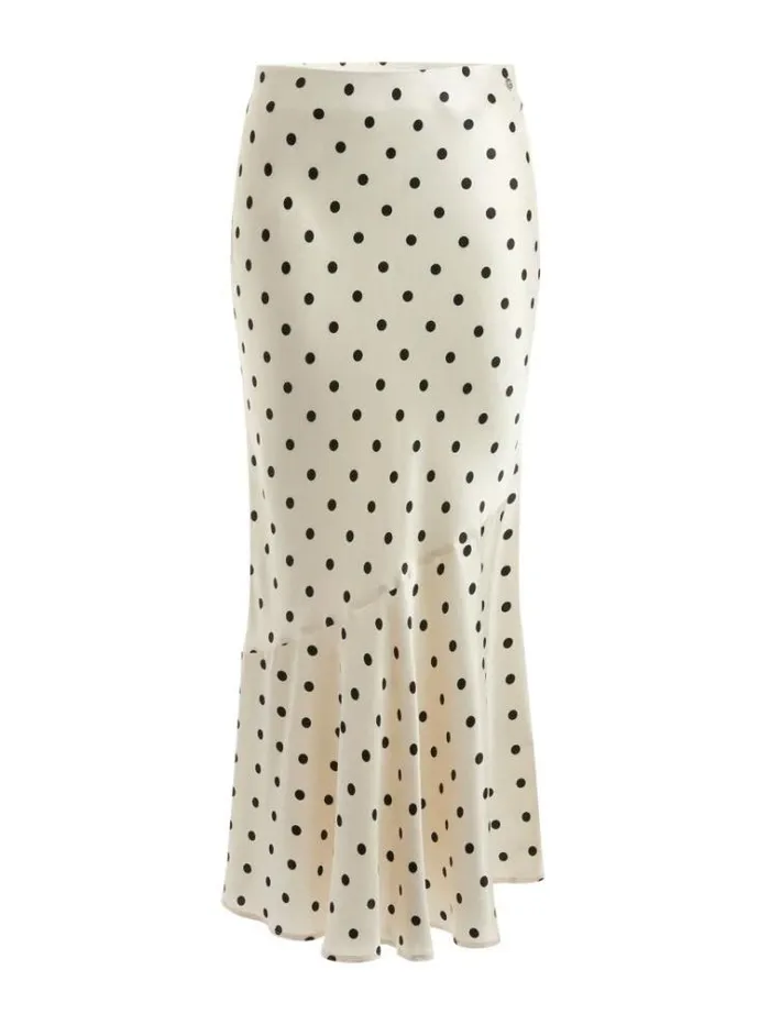 Women Satin Flare Skirt White Guess Skirts And Shorts