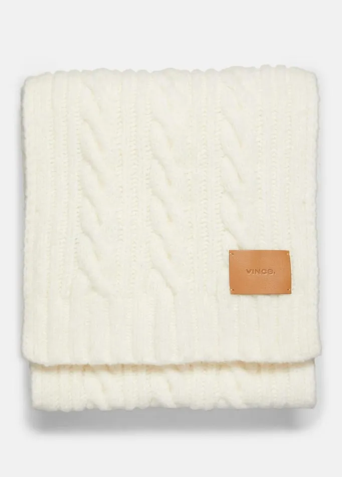 Women Scarves Hats and Gloves Vince Airspun WoolBlend CableKnit Scarf Lace