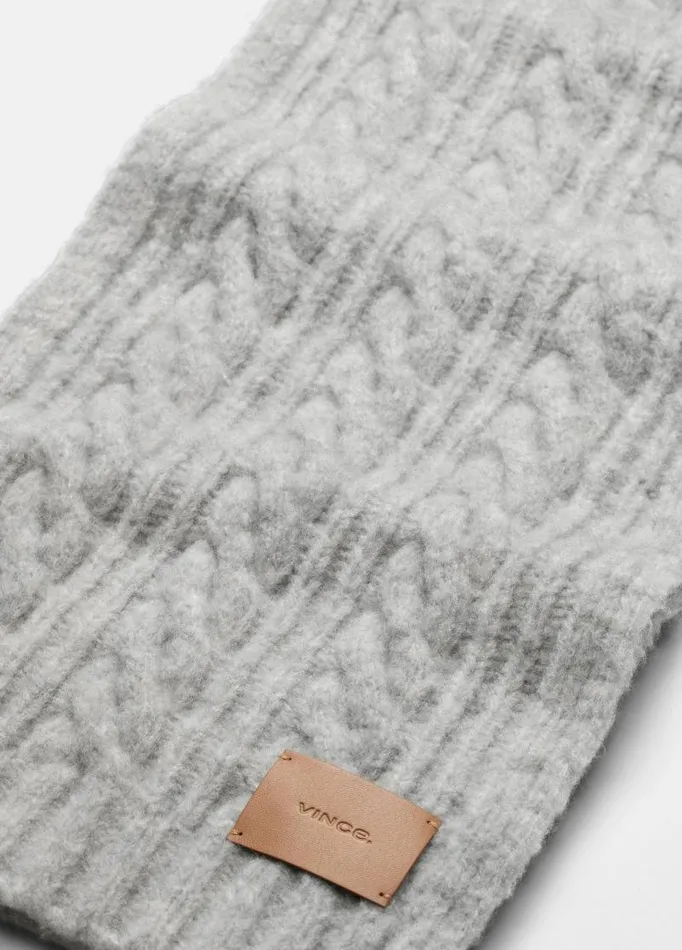 Women Scarves Hats and Gloves Vince Airspun WoolBlend CableKnit Scarf Steel