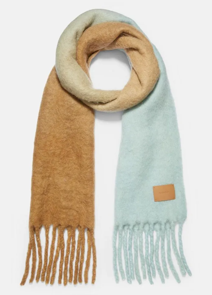 Women Scarves Hats and Gloves Vince AlpacaBlend DipDye Scarf Sea Mist Mink