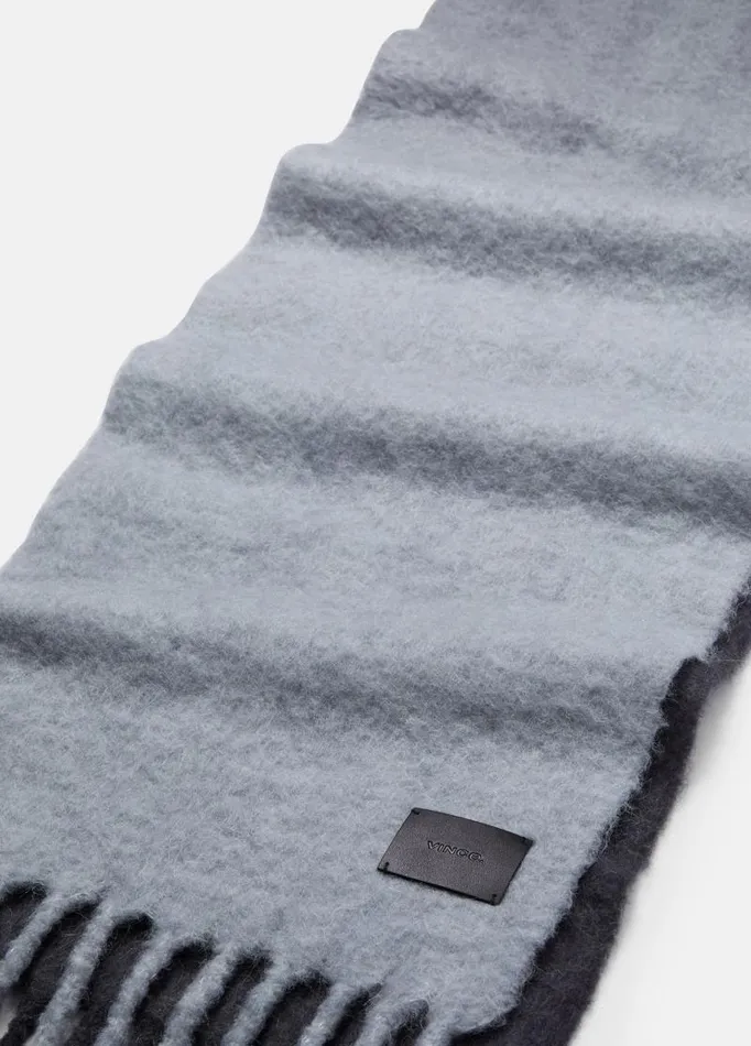 Women Scarves Hats and Gloves Vince AlpacaBlend DipDye Scarf Steel Charcoal