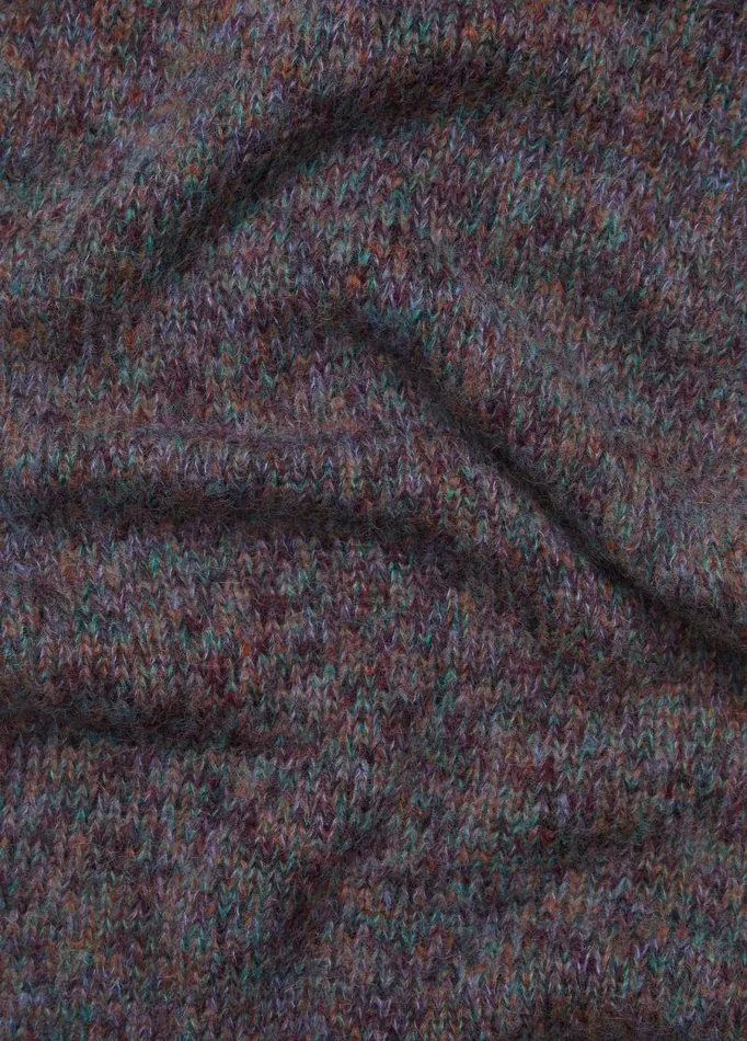 Women Scarves Hats and Gloves Vince AlpacaBlend MarledKnit Scarf Rustteal Stone Combo