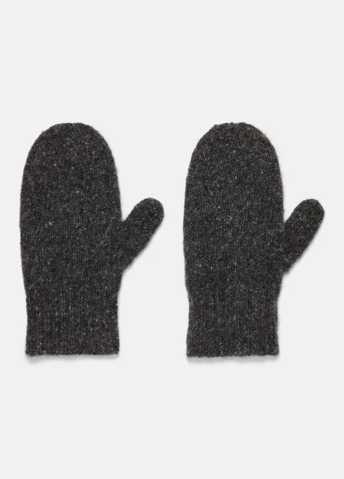 Women Scarves Hats and Gloves Vince Cashmere Donegal Mitten Charcoal