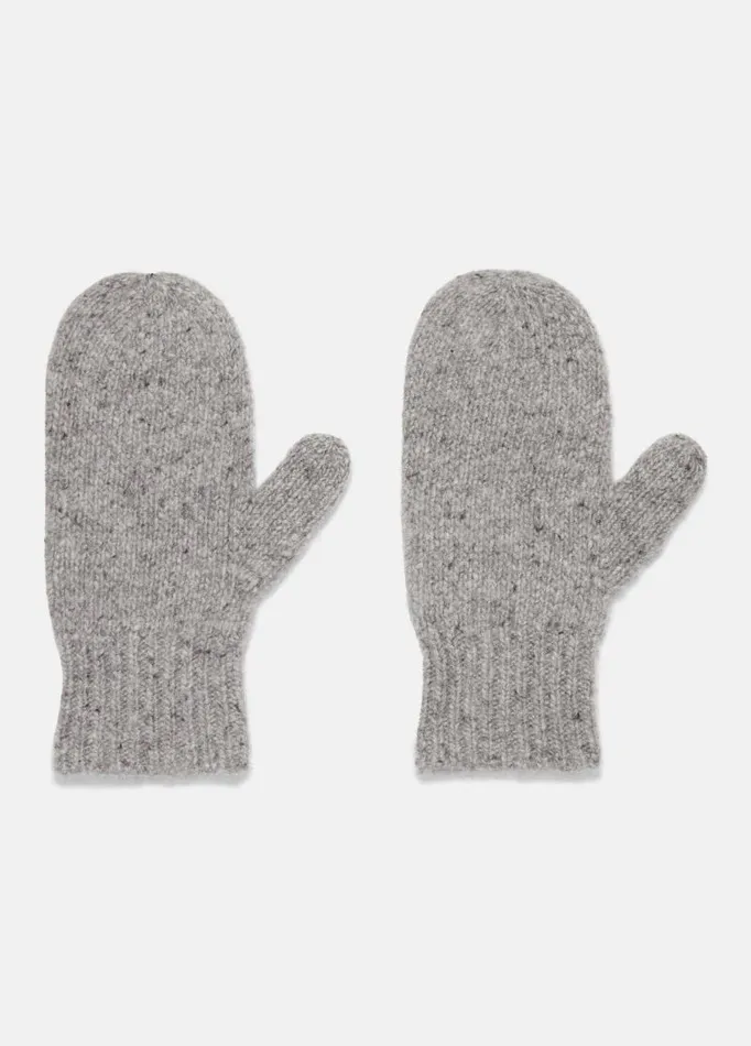 Women Scarves Hats and Gloves Vince Cashmere Donegal Mitten Medium Grey