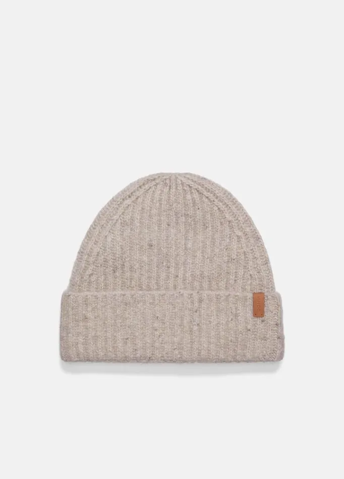 Women Scarves Hats and Gloves Vince Cashmere Donegal Rib Cuffed Hat Biscuit