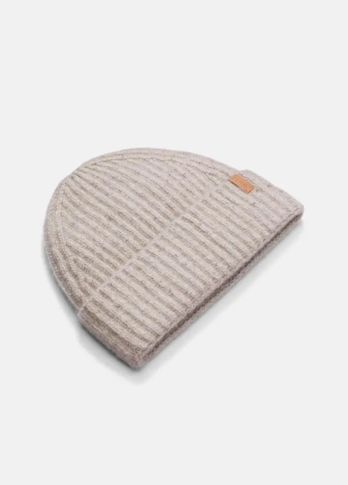Women Scarves Hats and Gloves Vince Cashmere Donegal Rib Cuffed Hat Biscuit