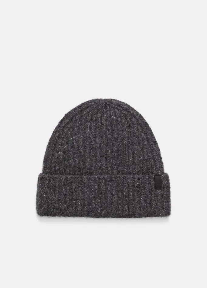 Women Scarves Hats and Gloves Vince Cashmere Donegal Rib Cuffed Hat Charcoal