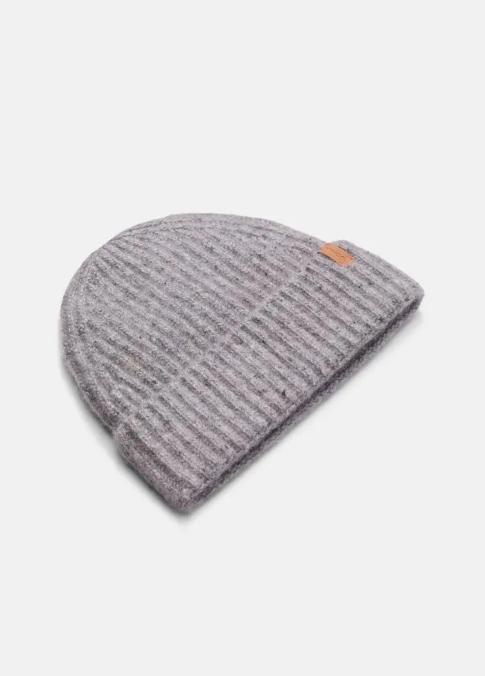 Women Scarves Hats and Gloves Vince Cashmere Donegal Rib Cuffed Hat Medium Grey