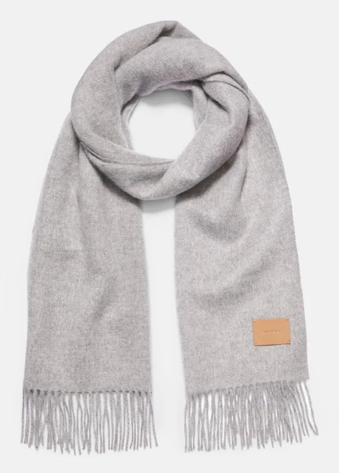Women Scarves Hats and Gloves Vince Cashmere DoubleFace Scarf Grey