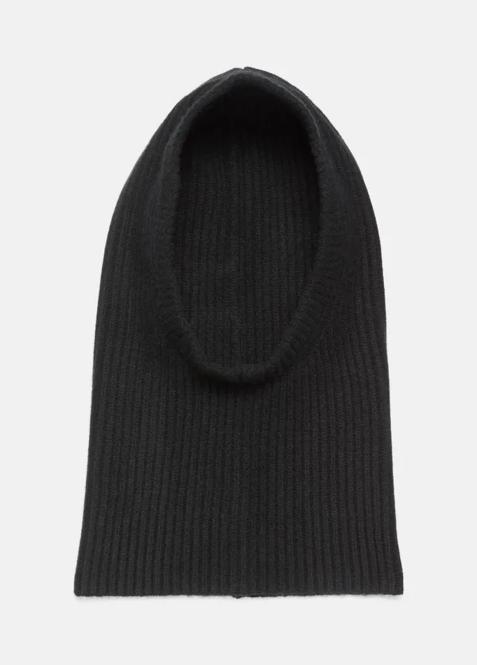 Women Scarves Hats and Gloves Vince Cashmere Rib Hood Black