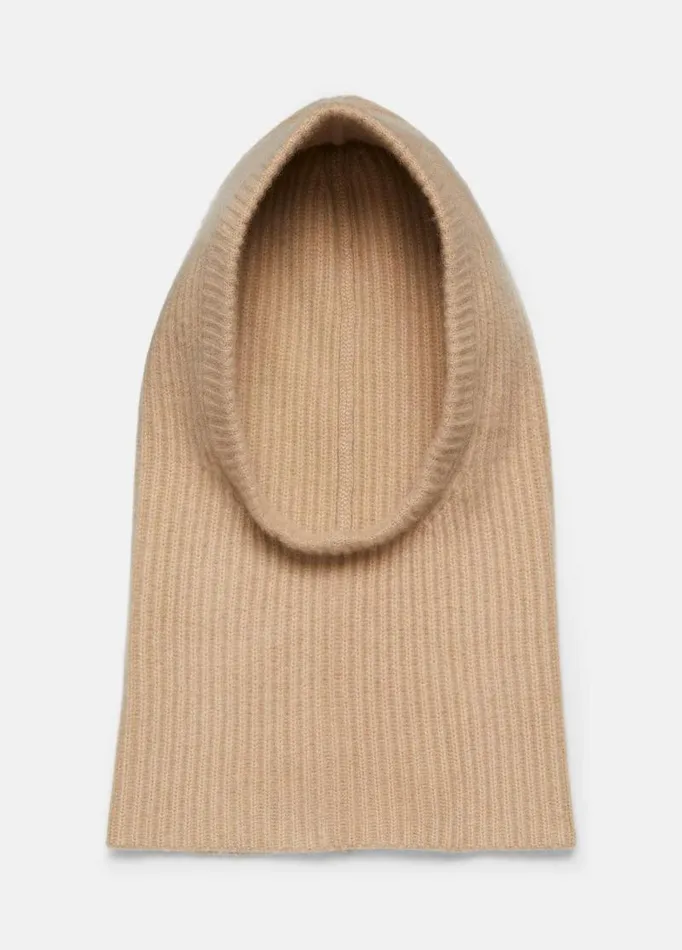 Women Scarves Hats and Gloves Vince Cashmere Rib Hood Hazel Cream