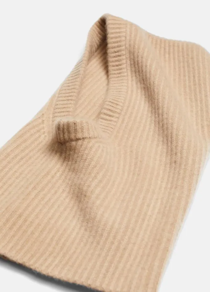 Women Scarves Hats and Gloves Vince Cashmere Rib Hood Hazel Cream