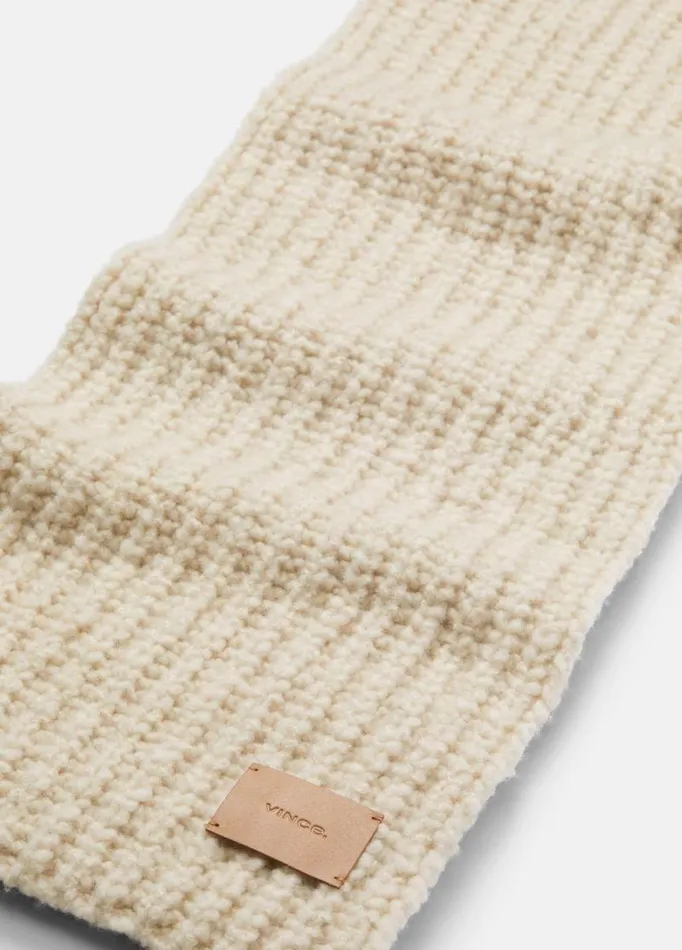 Women Scarves Hats and Gloves Vince CashmereSilk Chunky Scarf Deco Cream