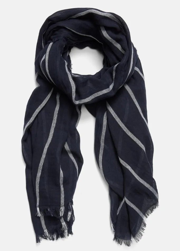 Women Scarves Hats and Gloves Vince Cotton Gauze Awning Stripe Scarf Coastal Blueoptic White Women Scarves Hats and Gloves Vince Cotton Gauze Awning Stripe Scarf Coastal Blueoptic White