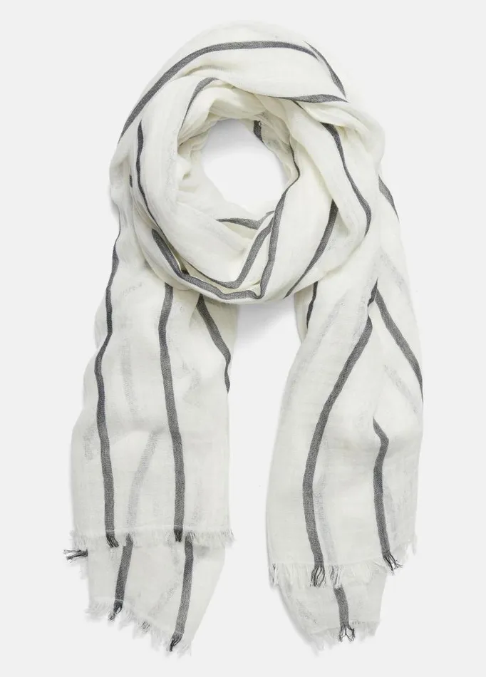 Women Scarves Hats and Gloves Vince Cotton Gauze Awning Stripe Scarf Papyruscoastal Blue Women Scarves Hats and Gloves Vince Cotton Gauze Awning Stripe Scarf Papyruscoastal Blue