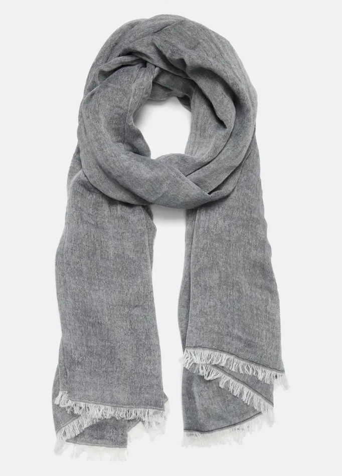 Women Scarves Hats and Gloves Vince Cotton Gauze BiColor Scarf Papyruscoastal Blue Women Scarves Hats and Gloves Vince Cotton Gauze BiColor Scarf Papyruscoastal Blue