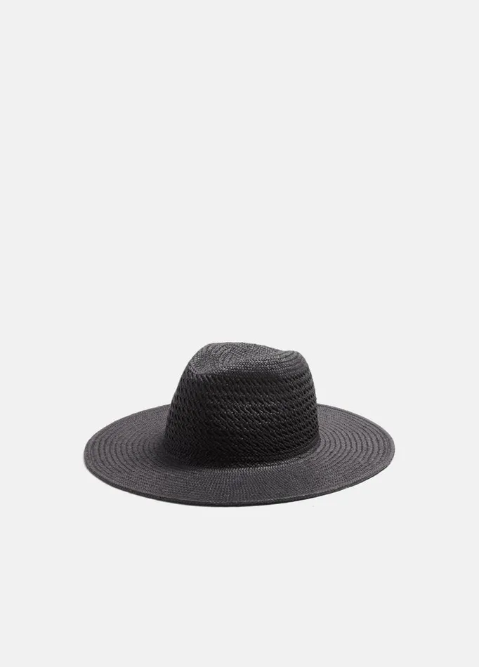 Women Scarves Hats and Gloves Vince Packable Vented Straw Hat Black