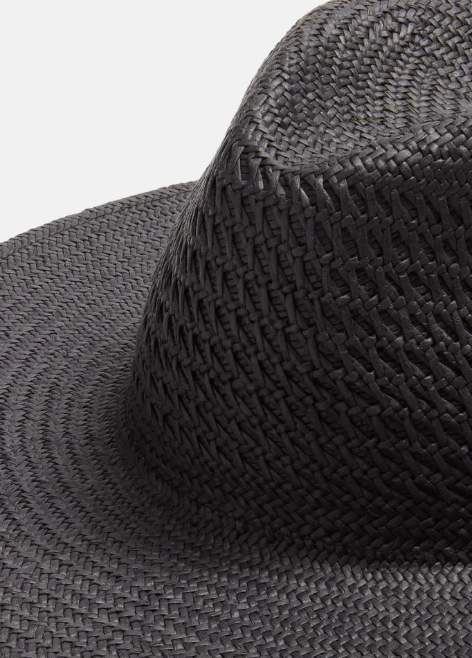 Women Scarves Hats and Gloves Vince Packable Vented Straw Hat Black