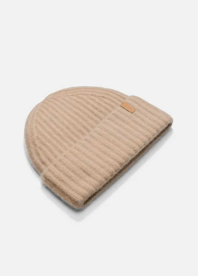 Women Scarves Hats and Gloves Vince Plush Cashmere Chunky Knit Hat Camel