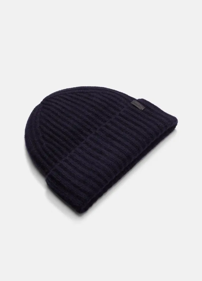 Women Scarves Hats and Gloves Vince Plush Cashmere Chunky Knit Hat Coastal Blue
