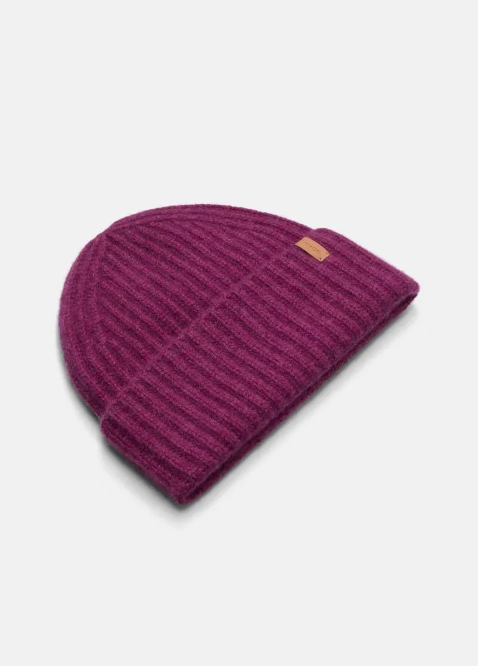 Women Scarves Hats and Gloves Vince Plush Cashmere Chunky Knit Hat Dewberry