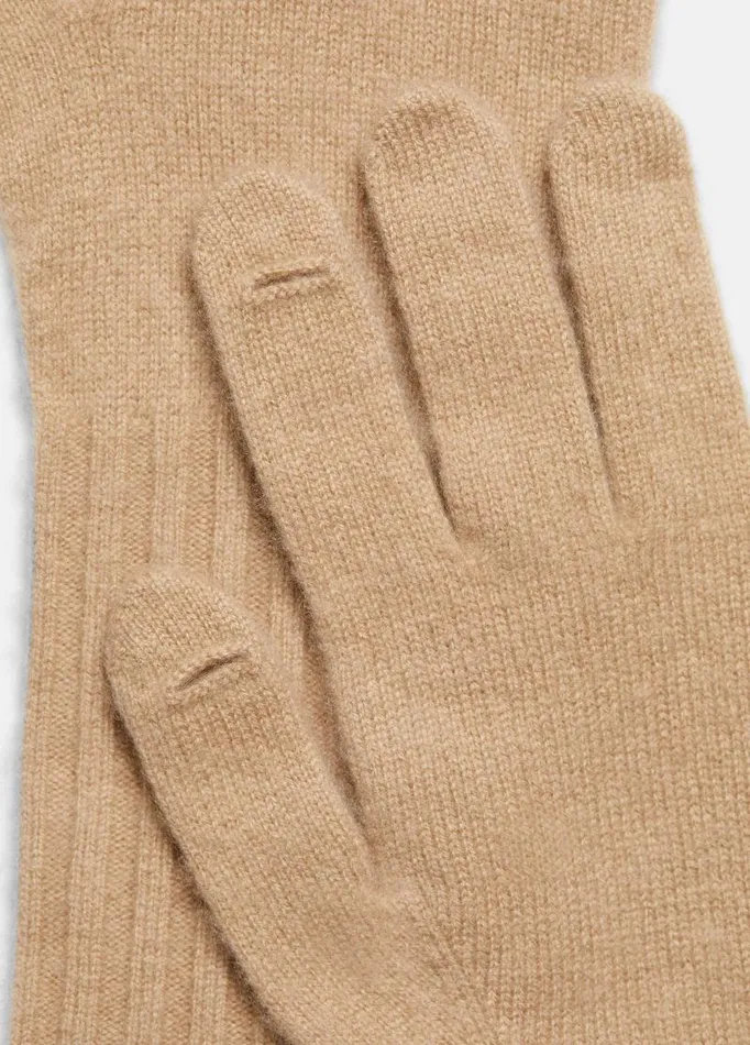 Women Scarves Hats and Gloves Vince Plush Cashmere Knit Glove Camel
