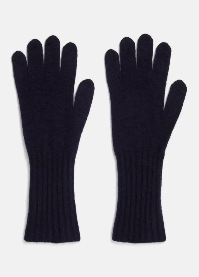 Women Scarves Hats and Gloves Vince Plush Cashmere Knit Glove Coastal Blue
