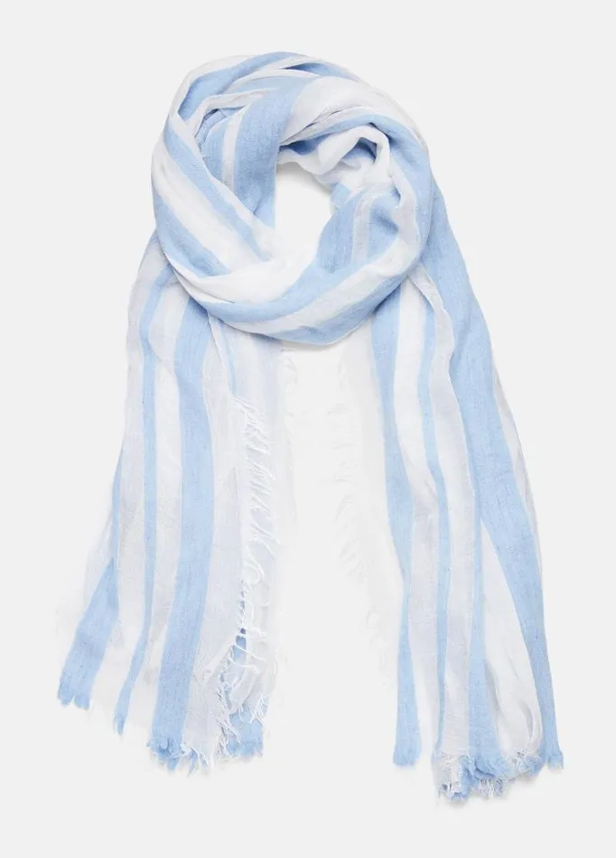 Women Scarves Hats and Gloves Vince Sheer Stripe WoolBlend Scarf Skyoptic White Women Scarves Hats and Gloves Vince Sheer Stripe WoolBlend Scarf Skyoptic White
