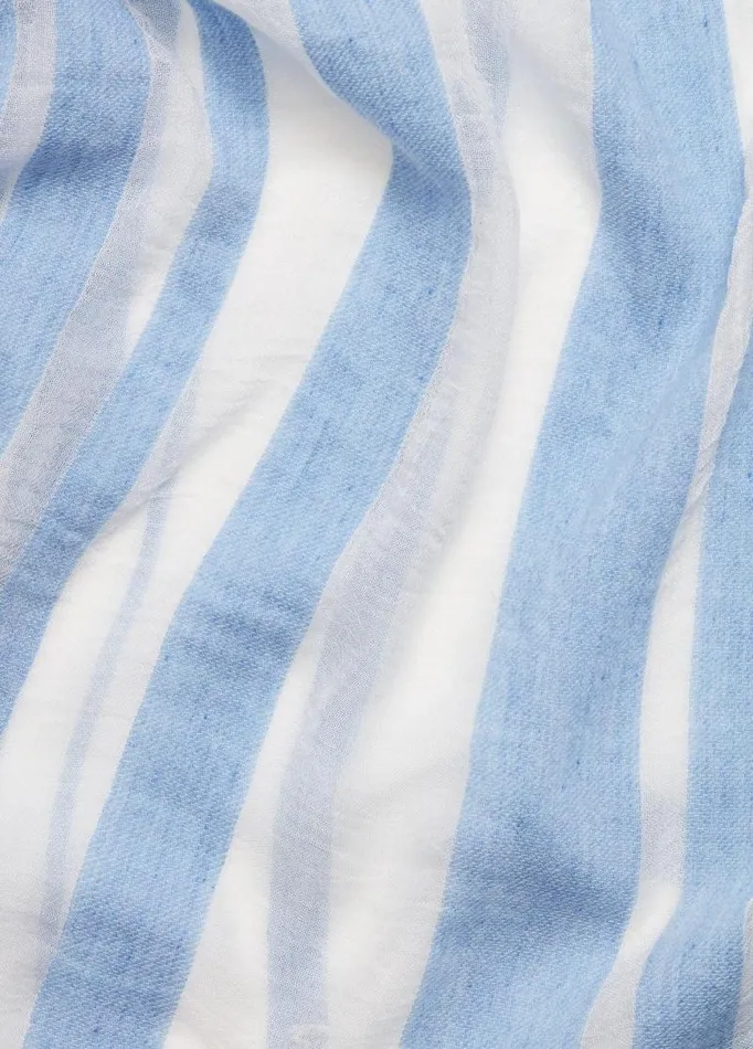 Women Scarves Hats and Gloves Vince Sheer Stripe WoolBlend Scarf Skyoptic White