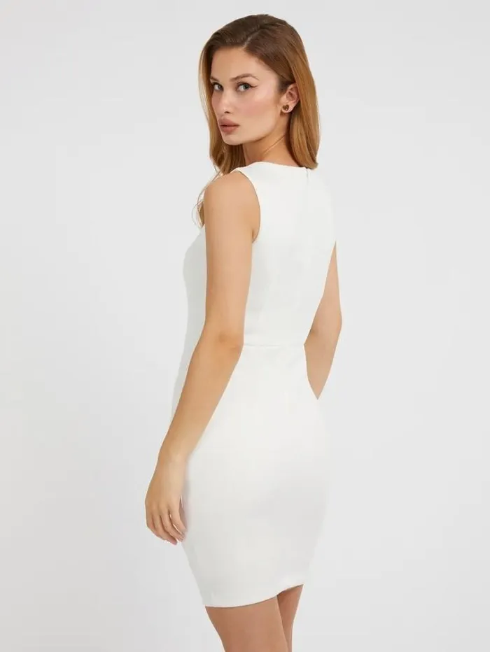 Women Scuba Bodycon Dress White Guess Dresses And Jumpsuits