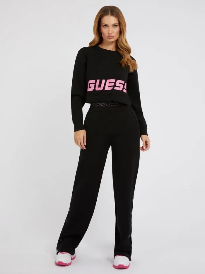 Women Scuba Crop Sweatshirt Black Guess Activewear