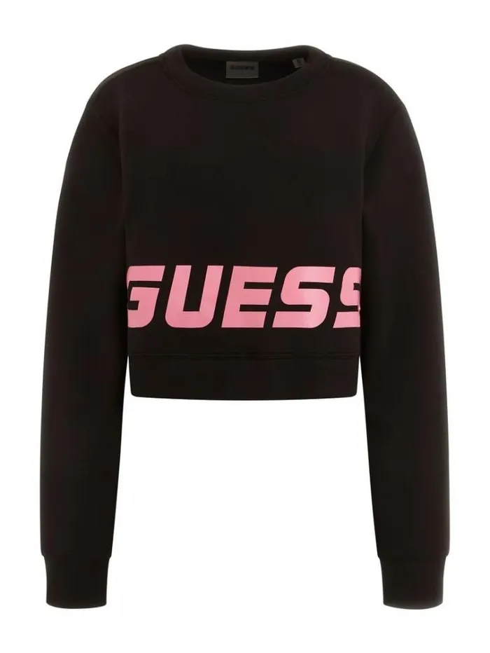 Women Scuba Crop Sweatshirt Black Guess Activewear