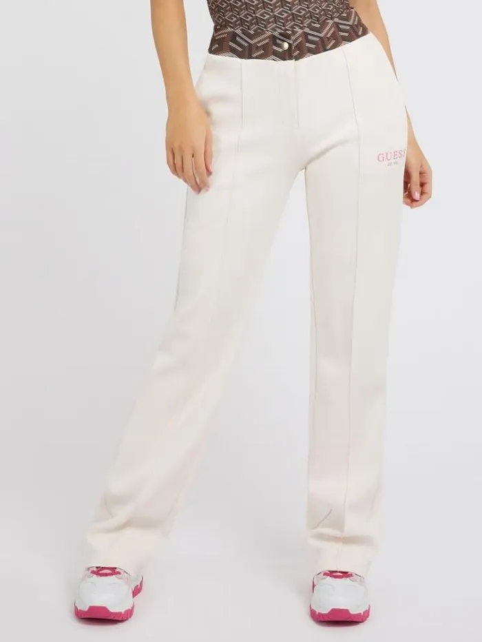 Women Scuba Straight Pants Beige Guess Activewear