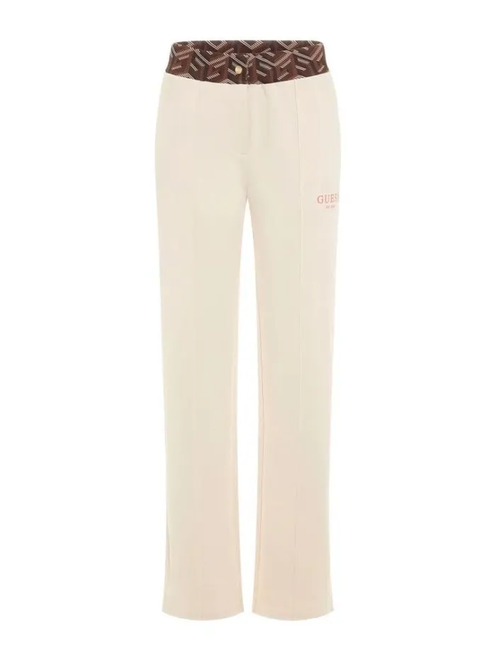 Women Scuba Straight Pants Beige Guess Activewear