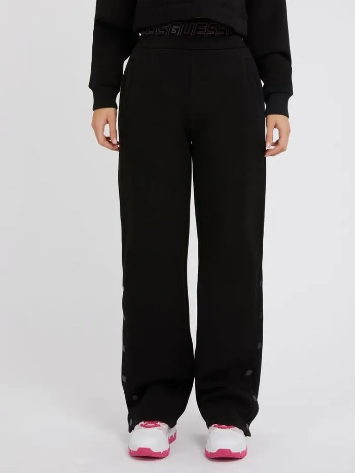 Women Scuba Straight Pants Black Guess Activewear