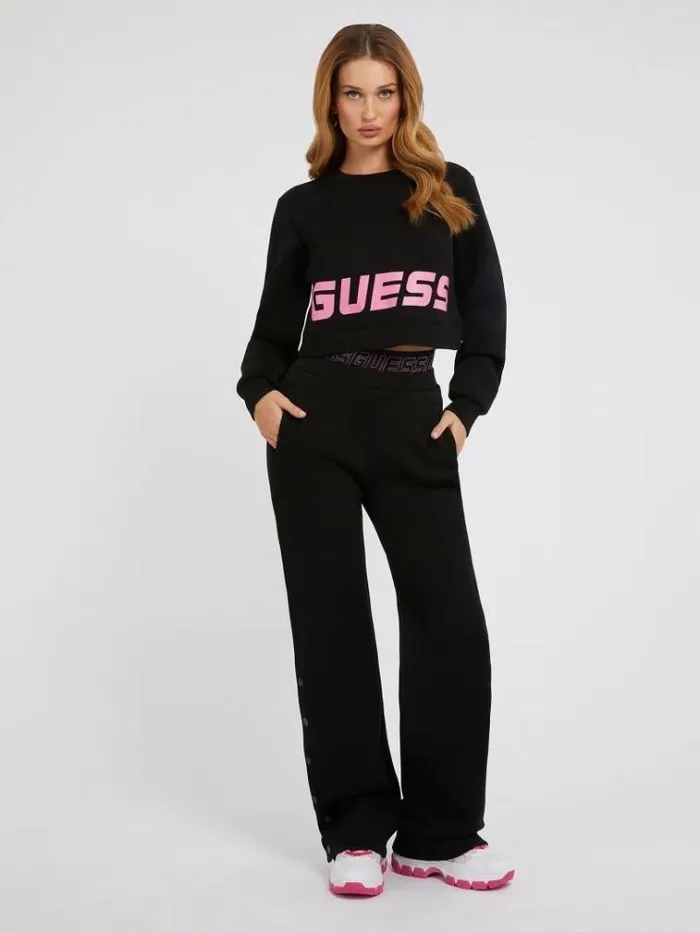 Women Scuba Straight Pants Black Guess Activewear