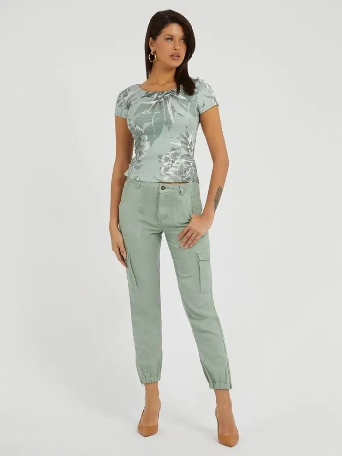 Women Scuba Top Green Multi Guess Tops And Shirts