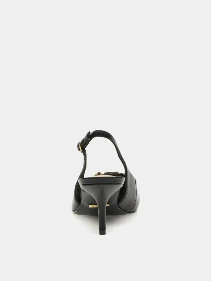 Women Sdina Real Leather Sling Backs Black Guess Heels