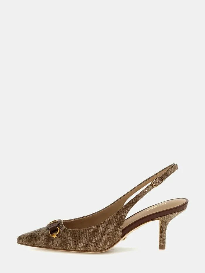 Women Sdinee 4g Logo Sling Backs Multi Beige Guess Heels